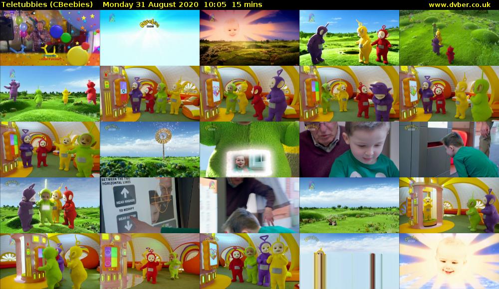Teletubbies (CBeebies) Monday 31 August 2020 10:05 - 10:20