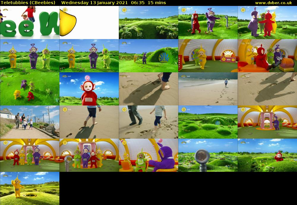 Teletubbies (CBeebies) Wednesday 13 January 2021 06:35 - 06:50
