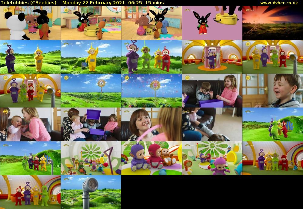 Teletubbies (CBeebies) Monday 22 February 2021 06:25 - 06:40