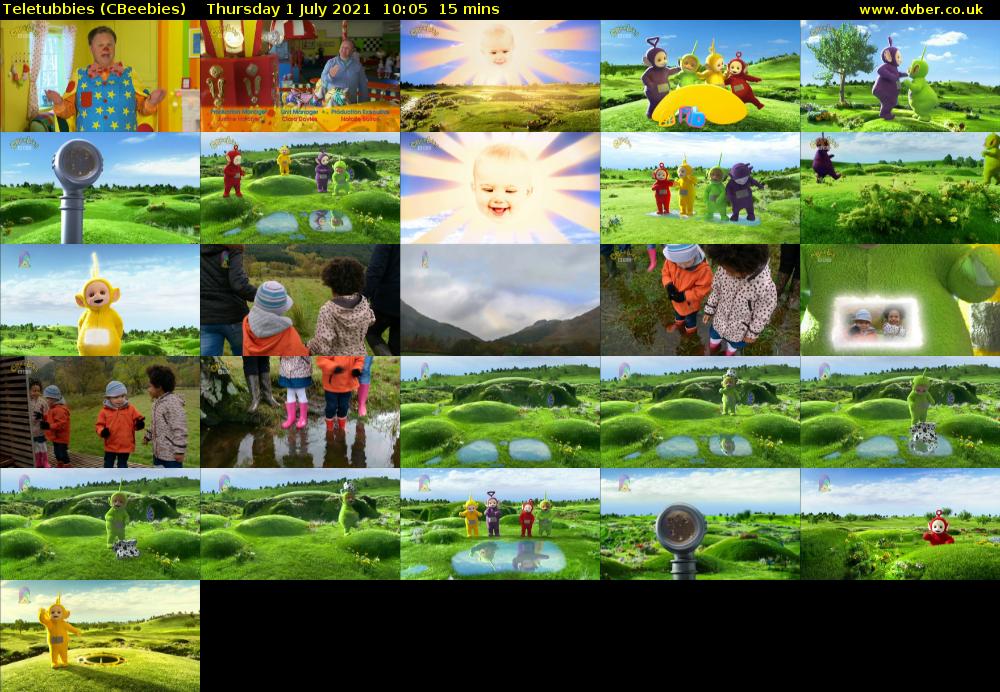 Teletubbies (CBeebies) Thursday 1 July 2021 10:05 - 10:20