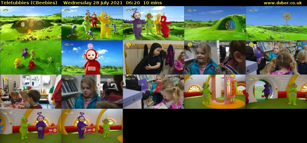 Teletubbies (CBeebies) Wednesday 28 July 2021 06:20 - 06:30