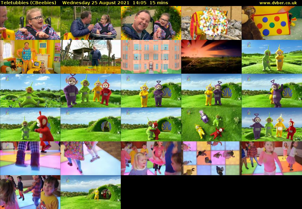 Teletubbies (CBeebies) Wednesday 25 August 2021 14:05 - 14:20