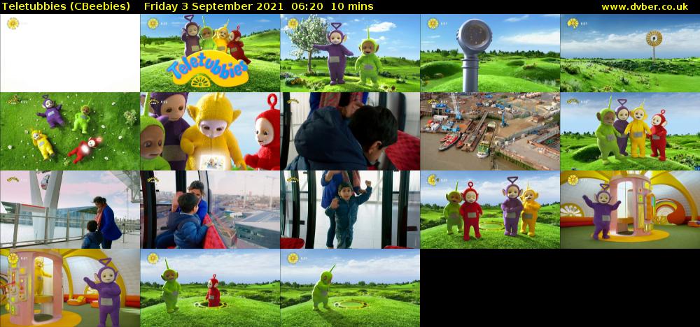 Teletubbies (CBeebies) Friday 3 September 2021 06:20 - 06:30