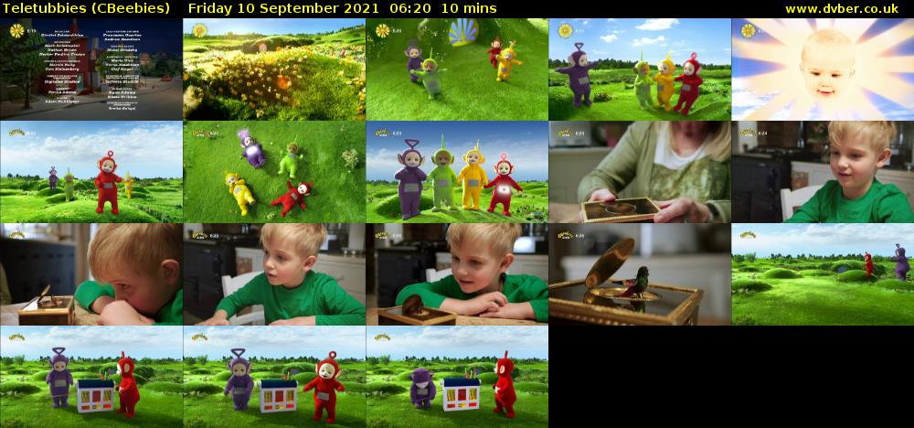 Teletubbies (CBeebies) Friday 10 September 2021 06:20 - 06:30