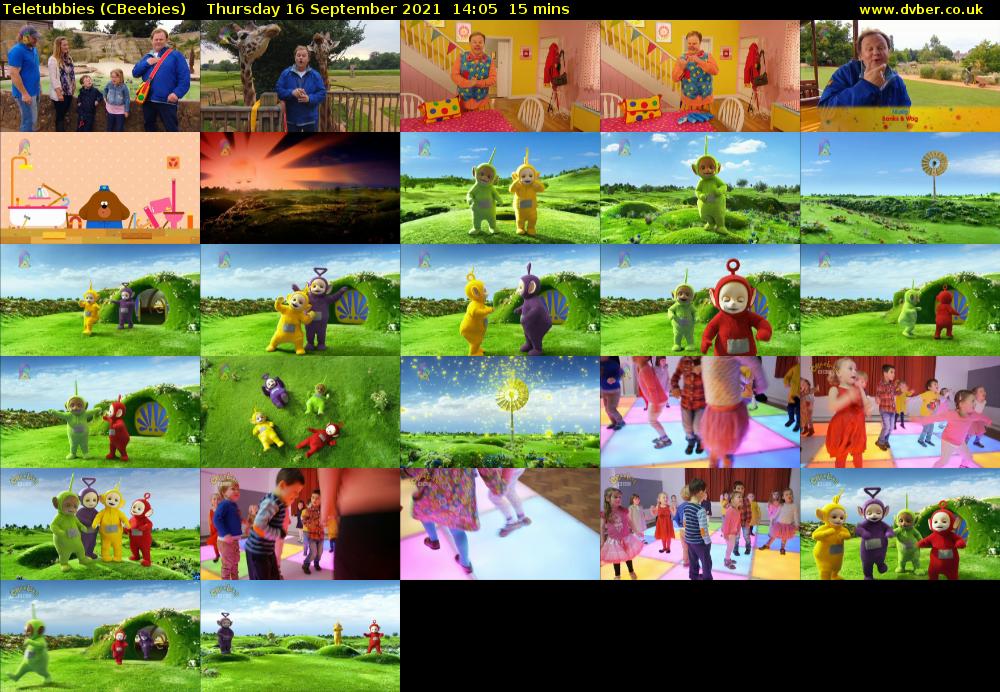 Teletubbies (CBeebies) Thursday 16 September 2021 14:05 - 14:20