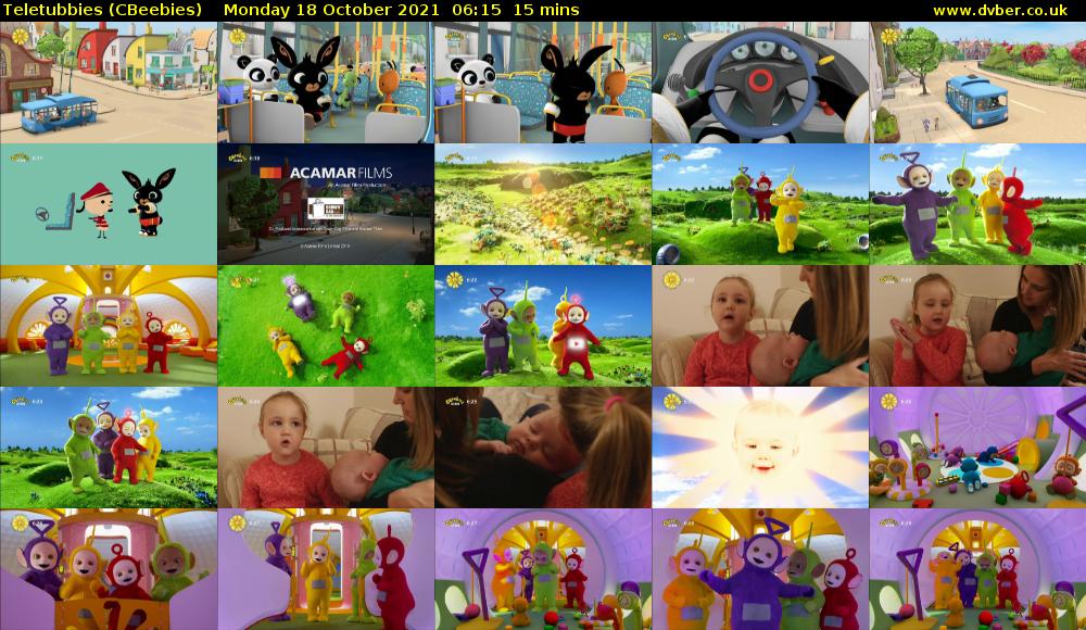 Teletubbies (CBeebies) Monday 18 October 2021 06:15 - 06:30