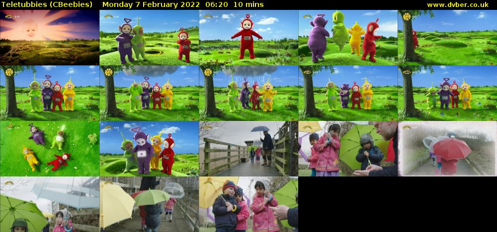 Teletubbies (CBeebies) Monday 7 February 2022 06:20 - 06:30
