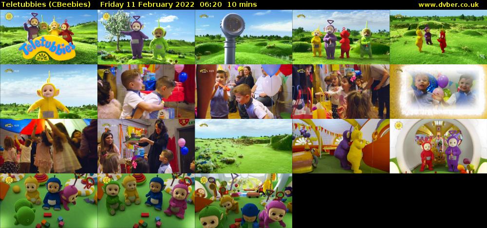 Teletubbies (CBeebies) Friday 11 February 2022 06:20 - 06:30