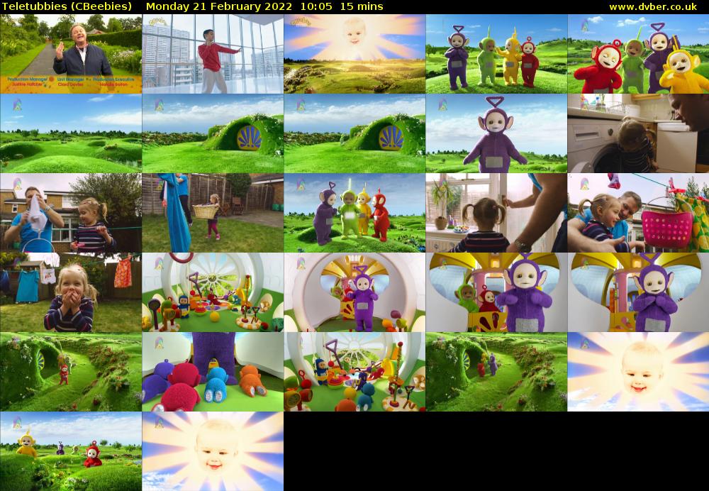 Teletubbies (CBeebies) Monday 21 February 2022 10:05 - 10:20