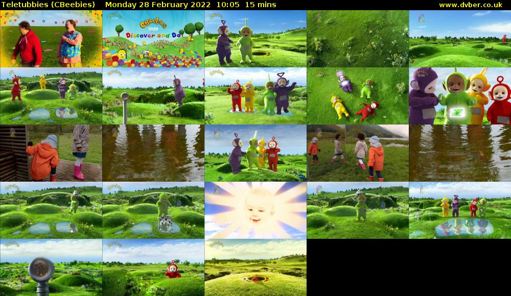 Teletubbies (CBeebies) Monday 28 February 2022 10:05 - 10:20