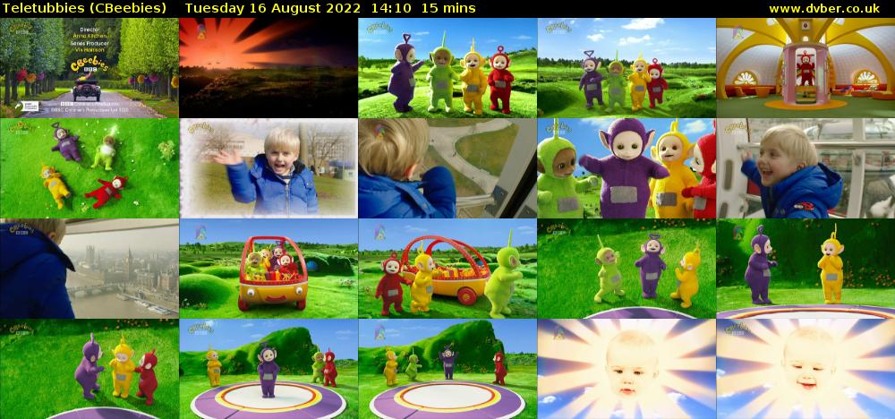Teletubbies (CBeebies) Tuesday 16 August 2022 14:10 - 14:25
