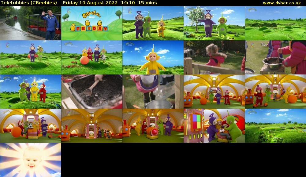 Teletubbies (CBeebies) Friday 19 August 2022 14:10 - 14:25