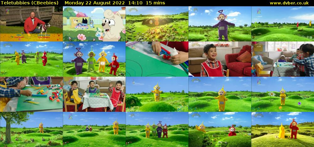 Teletubbies (CBeebies) Monday 22 August 2022 14:10 - 14:25