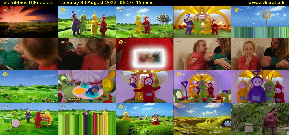 Teletubbies (CBeebies) Tuesday 30 August 2022 06:20 - 06:35