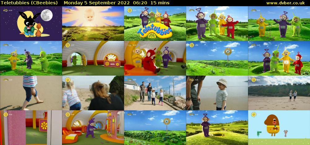 Teletubbies (CBeebies) Monday 5 September 2022 06:20 - 06:35