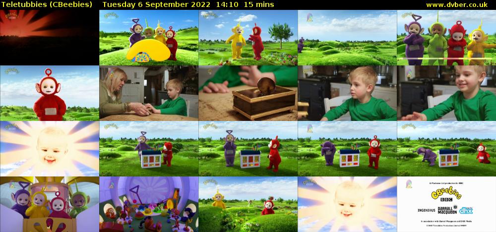 Teletubbies (CBeebies) Tuesday 6 September 2022 14:10 - 14:25