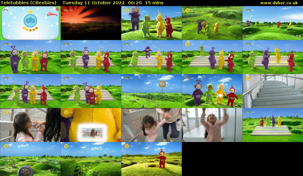Teletubbies (CBeebies) Tuesday 11 October 2022 06:20 - 06:35