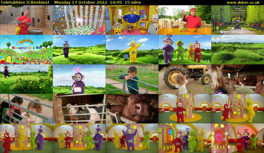 Teletubbies (CBeebies) Monday 17 October 2022 10:05 - 10:20
