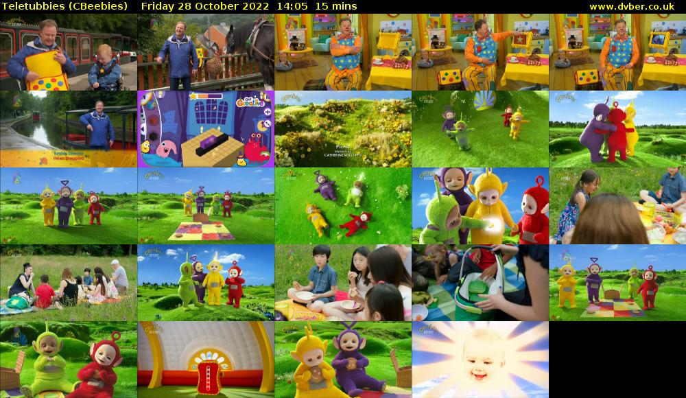 Teletubbies (CBeebies) Friday 28 October 2022 14:05 - 14:20