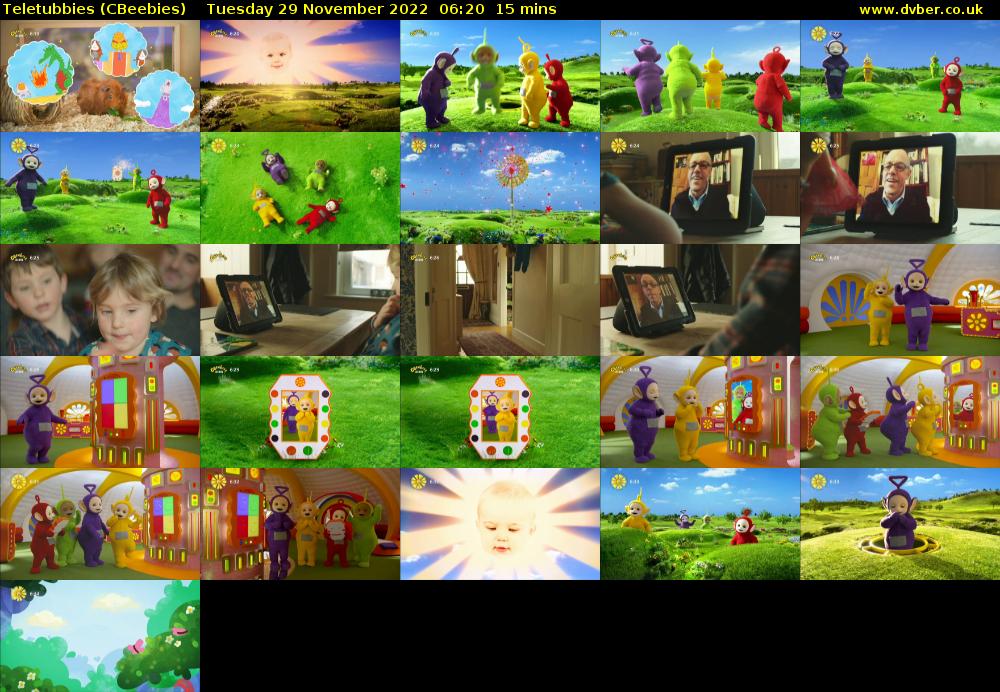 Teletubbies (CBeebies) Tuesday 29 November 2022 06:20 - 06:35