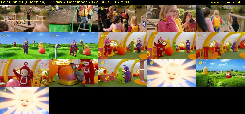 Teletubbies (CBeebies) Friday 2 December 2022 06:20 - 06:35