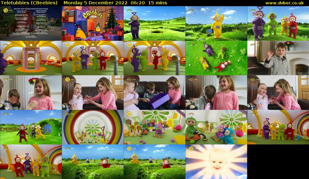 Teletubbies (CBeebies) Monday 5 December 2022 06:20 - 06:35
