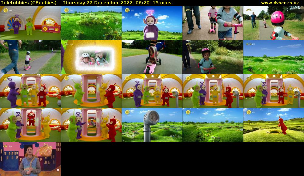 Teletubbies (CBeebies) Thursday 22 December 2022 06:20 - 06:35
