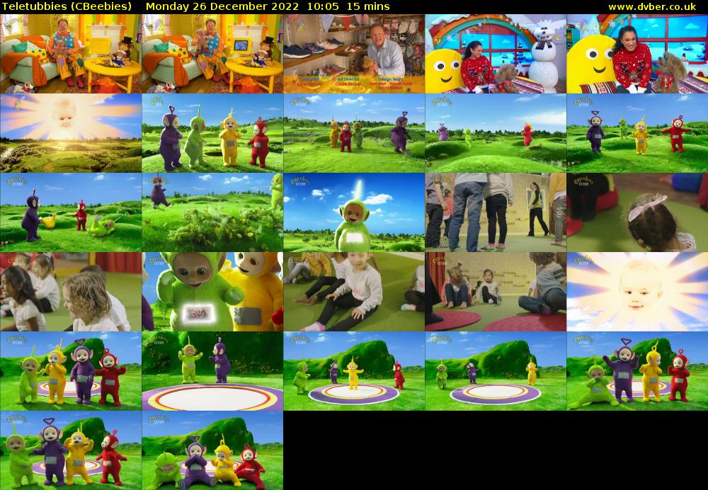 Teletubbies (CBeebies) Monday 26 December 2022 10:05 - 10:20