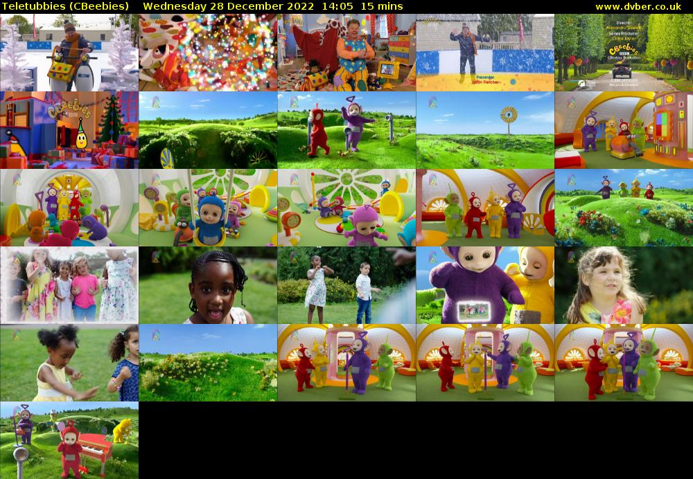 Teletubbies (CBeebies) Wednesday 28 December 2022 14:05 - 14:20