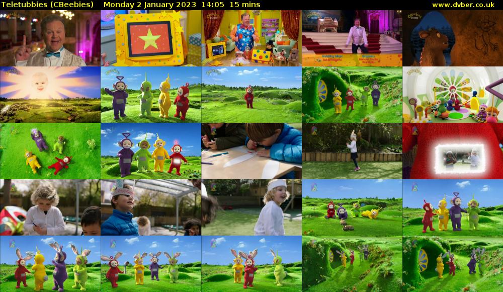 Teletubbies (CBeebies) Monday 2 January 2023 14:05 - 14:20