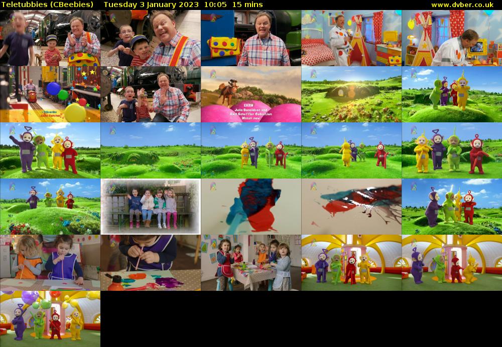Teletubbies (CBeebies) Tuesday 3 January 2023 10:05 - 10:20