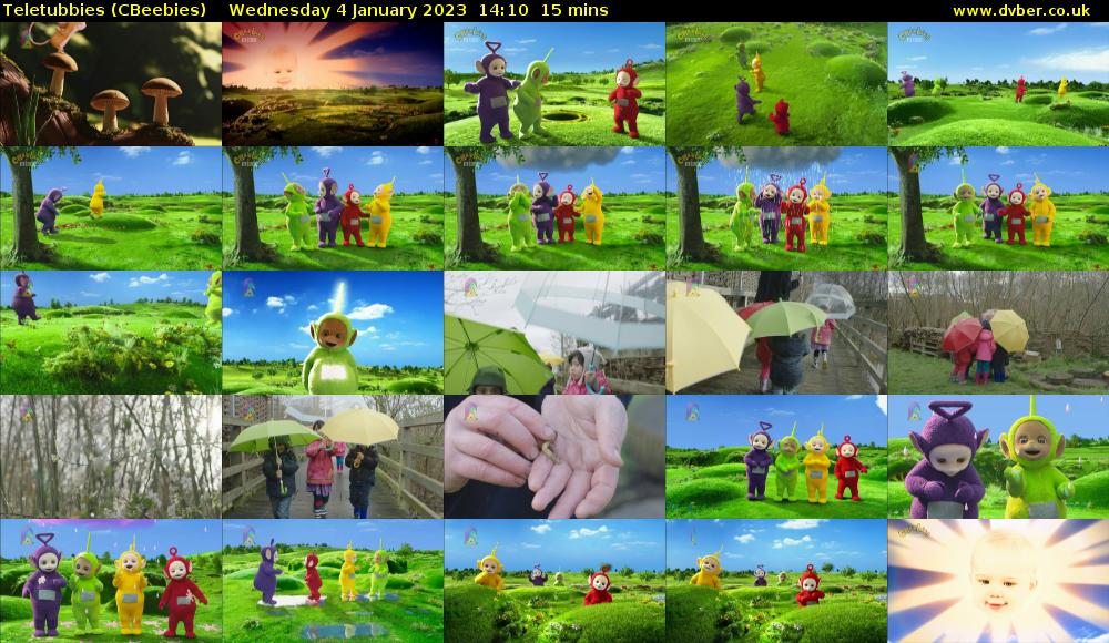 Teletubbies (CBeebies) Wednesday 4 January 2023 14:10 - 14:25
