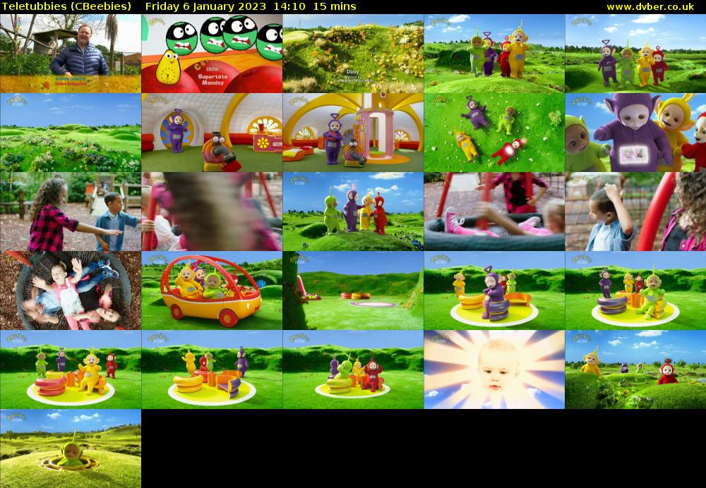 Teletubbies (CBeebies) Friday 6 January 2023 14:10 - 14:25