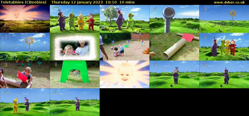 Teletubbies (CBeebies) Thursday 12 January 2023 10:10 - 10:20