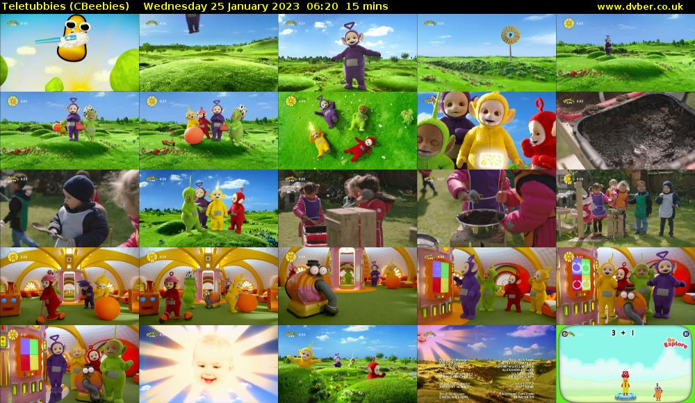 Teletubbies (CBeebies) Wednesday 25 January 2023 06:20 - 06:35