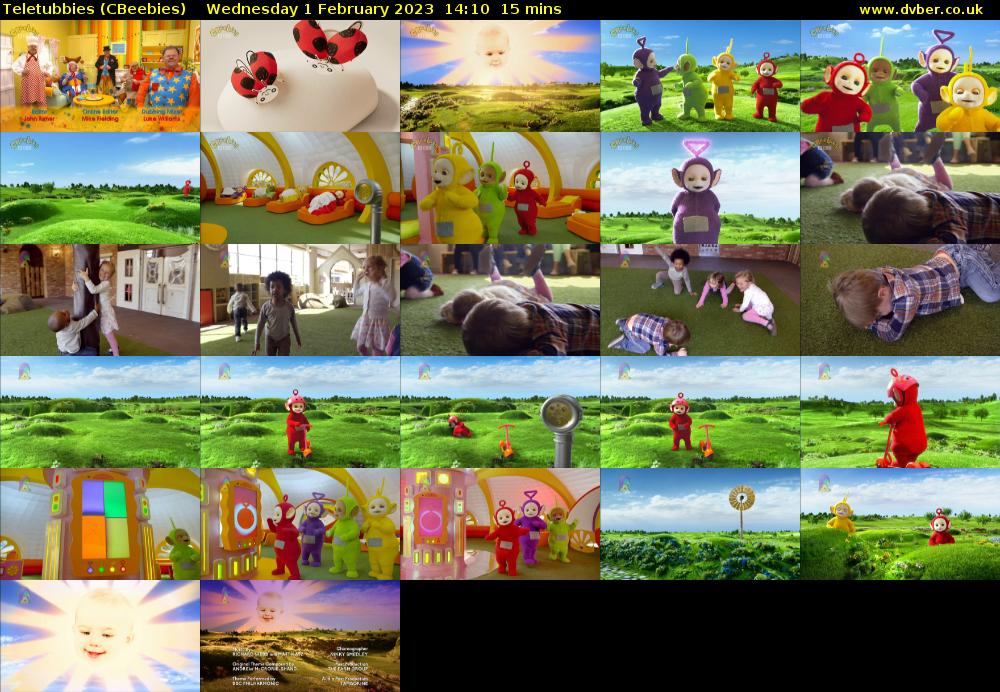 Teletubbies (CBeebies) Wednesday 1 February 2023 14:10 - 14:25
