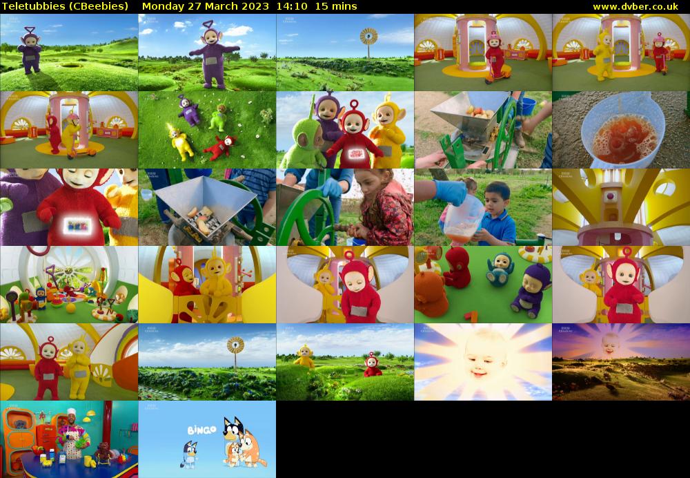 Teletubbies (CBeebies) Monday 27 March 2023 14:10 - 14:25