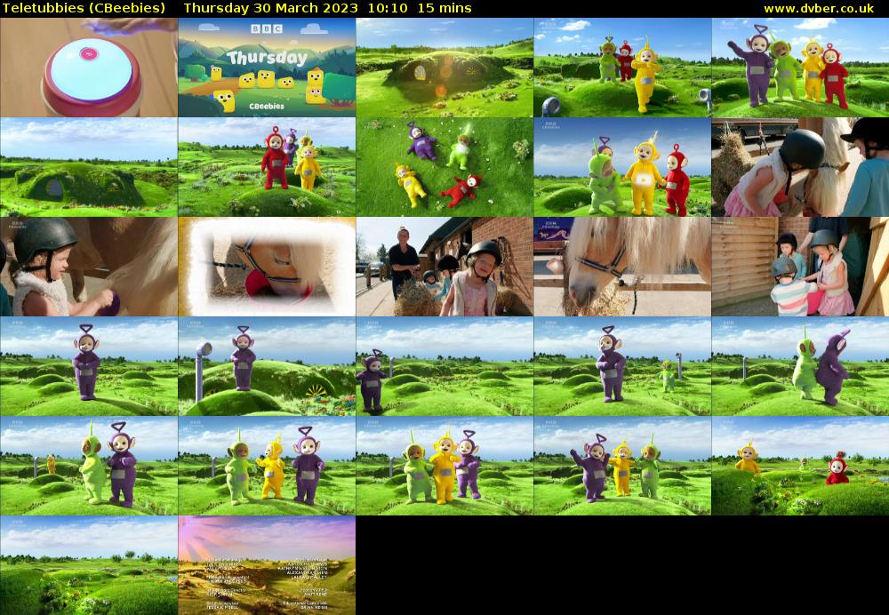 Teletubbies (CBeebies) Thursday 30 March 2023 10:10 - 10:25