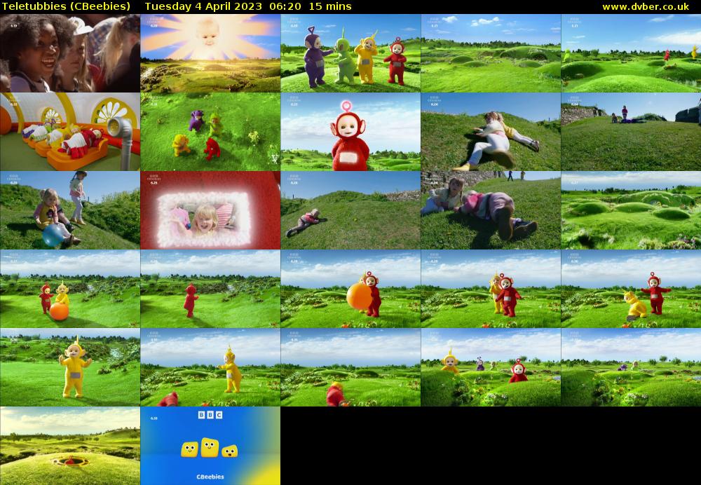 Teletubbies (CBeebies) Tuesday 4 April 2023 06:20 - 06:35