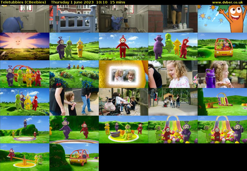 Teletubbies (CBeebies) Thursday 1 June 2023 10:10 - 10:25
