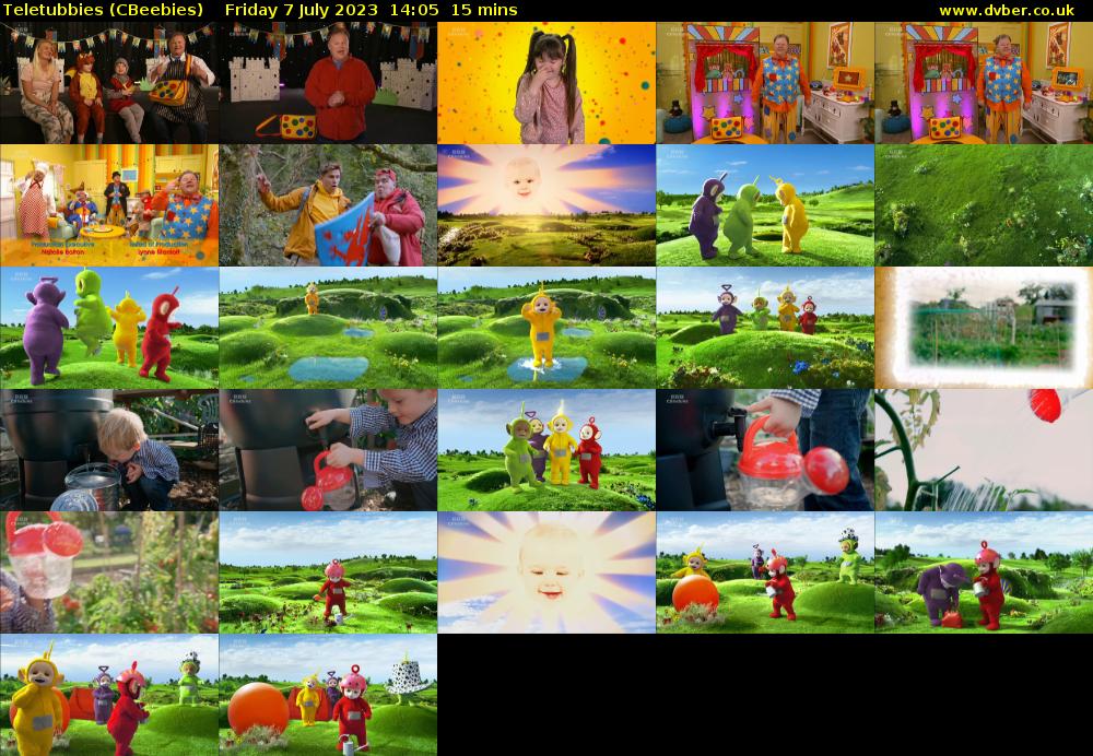 Teletubbies (CBeebies) Friday 7 July 2023 14:05 - 14:20