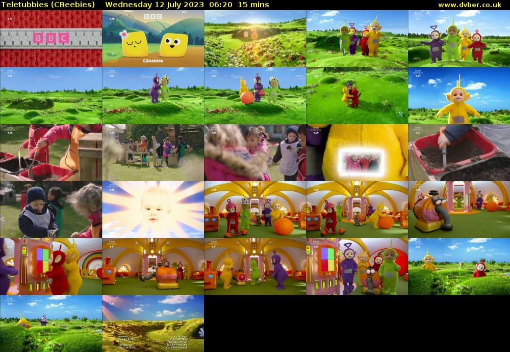 Teletubbies (CBeebies) Wednesday 12 July 2023 06:20 - 06:35