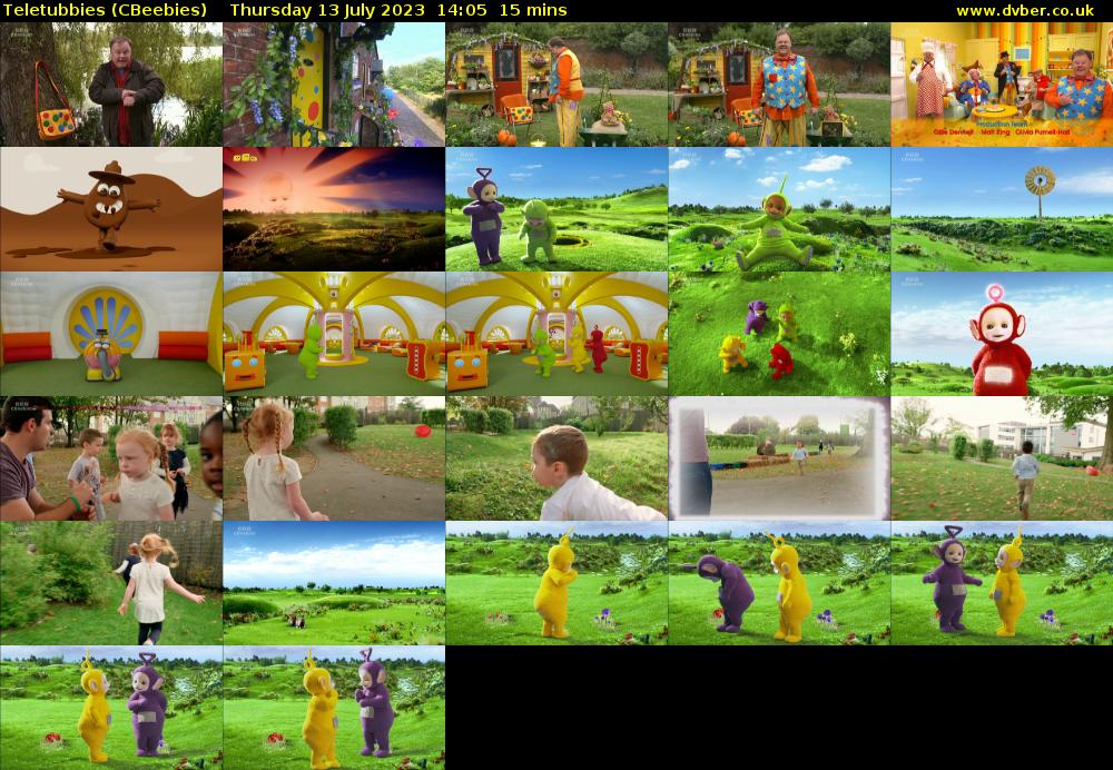 Teletubbies (CBeebies) Thursday 13 July 2023 14:05 - 14:20