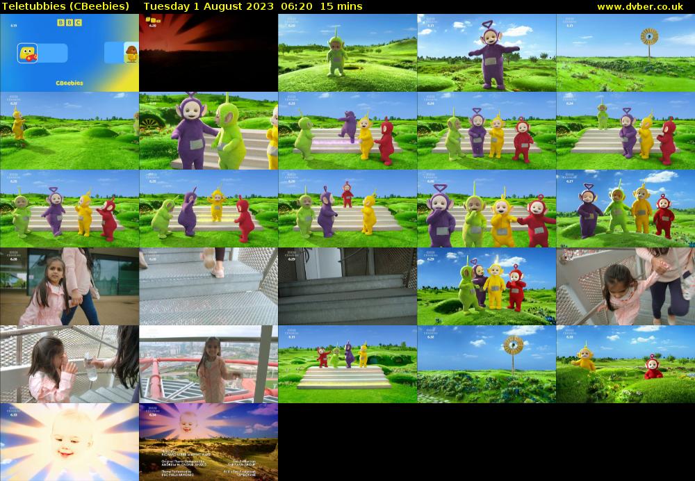 Teletubbies (CBeebies) Tuesday 1 August 2023 06:20 - 06:35