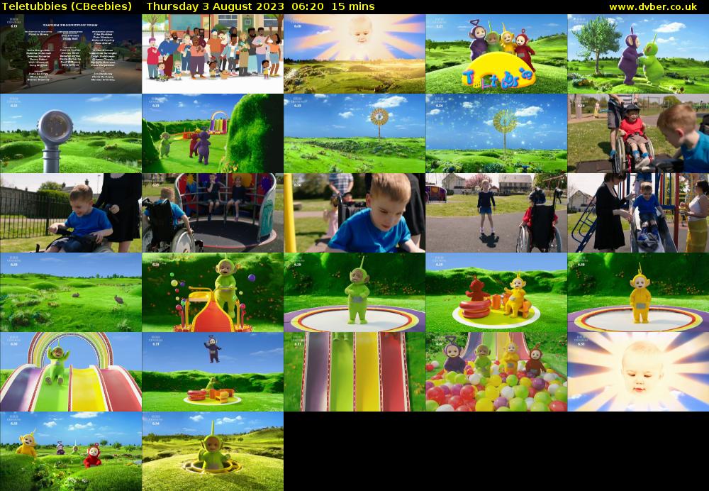 Teletubbies (CBeebies) Thursday 3 August 2023 06:20 - 06:35