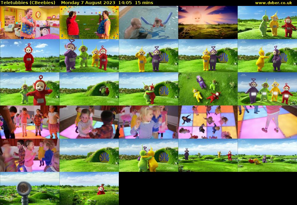 Teletubbies (CBeebies) Monday 7 August 2023 14:05 - 14:20