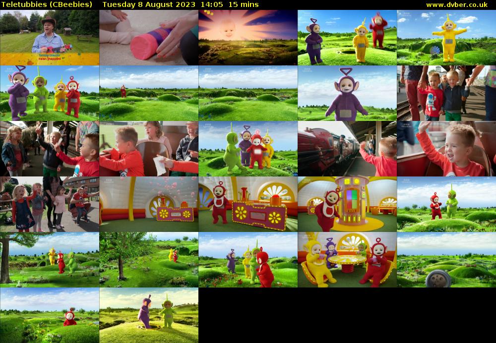 Teletubbies (CBeebies) Tuesday 8 August 2023 14:05 - 14:20