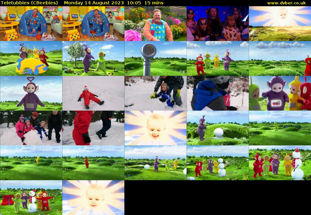 Teletubbies (CBeebies) Monday 14 August 2023 10:05 - 10:20