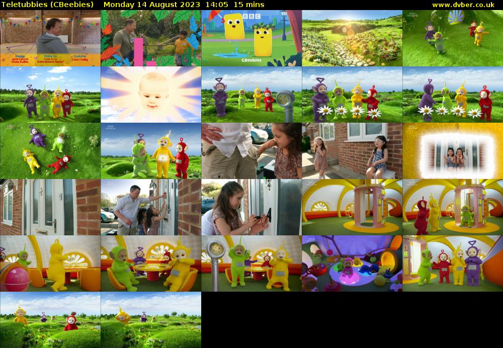 Teletubbies (CBeebies) Monday 14 August 2023 14:05 - 14:20