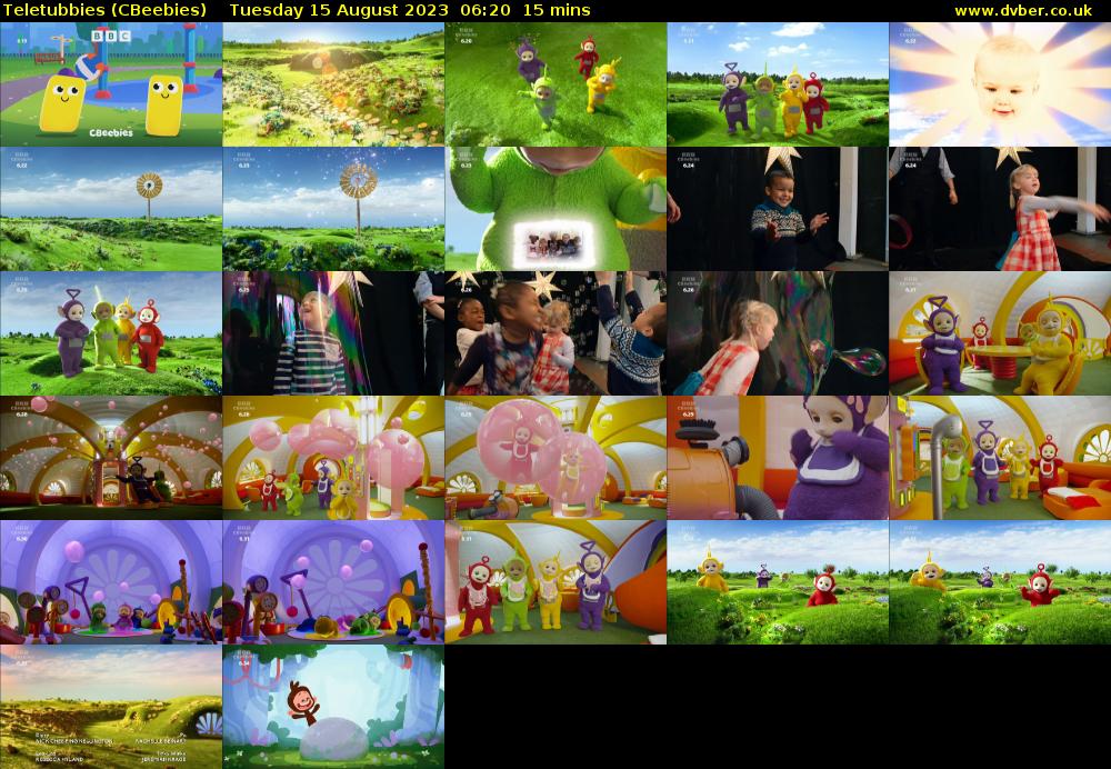 Teletubbies (CBeebies) Tuesday 15 August 2023 06:20 - 06:35